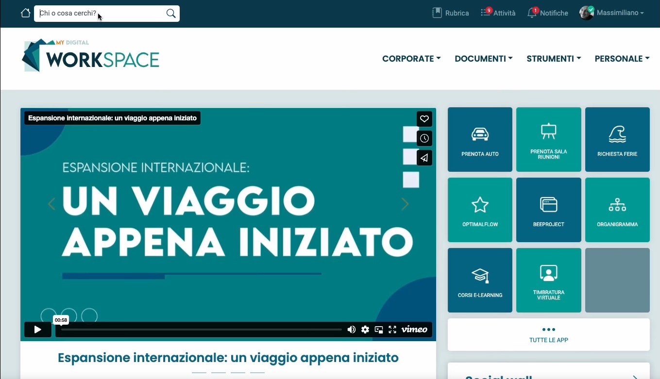 Anteprima della demo del motore di ricerca intranet